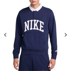 Nike Men's fleece long sleeve polo size L